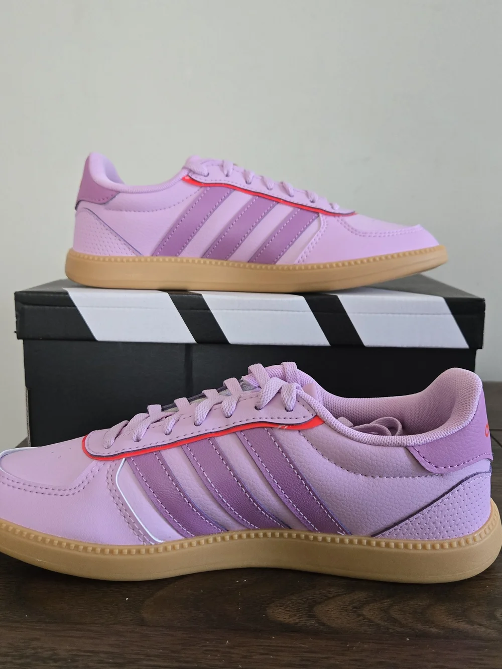 Adidas Breaknet Sleek Shoes Kids Size 5 Lilac Purple Gum JQ3057
